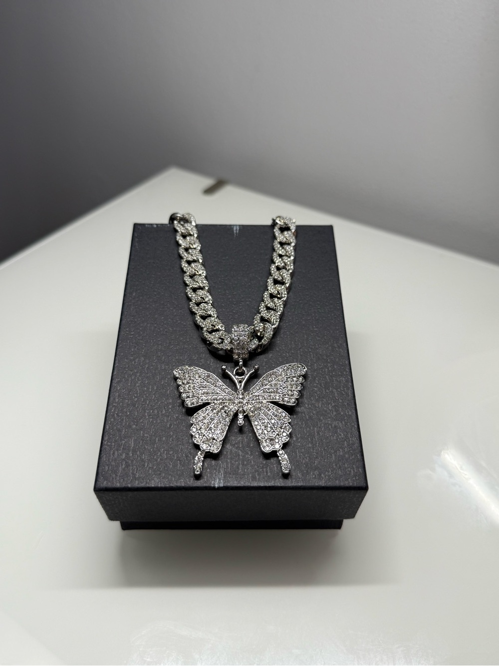 Silver Butterfly Pendant Necklace